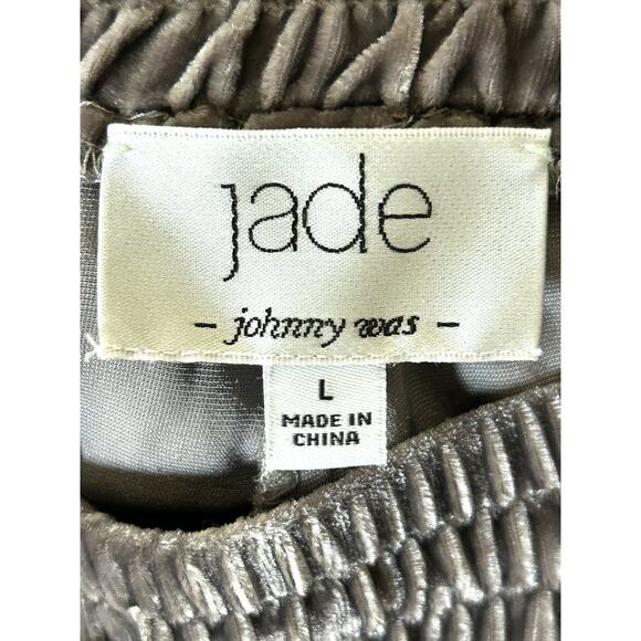Jade by Johnny Was Wide Leg Flowy Velvet Pants Silk Blend Elastic Waist Large - Picture 5 of 9